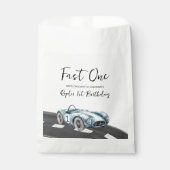 Snel één raceauto eerste verjaardag bedankzakje (Voorkant)