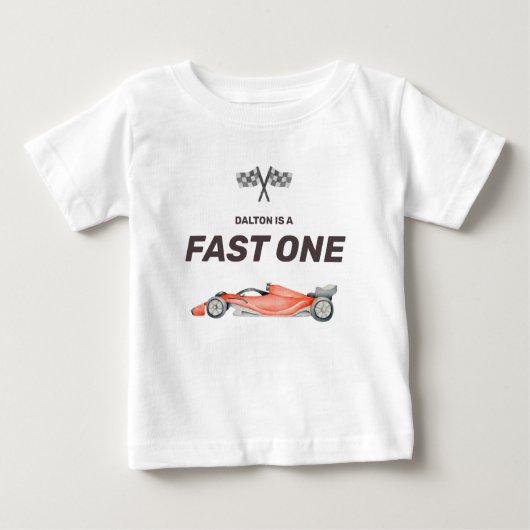 Snel één raceauto eerste verjaardag Peuter T-Shirt (Voorkant)