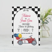 Snel één raceauto - Uitnodiging (Staand voorkant)