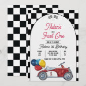 Snel één raceauto - Uitnodiging (Voorkant / Achterkant)