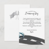 Snel één raceautoverjaardag bedankkaart (Voorkant / Achterkant)