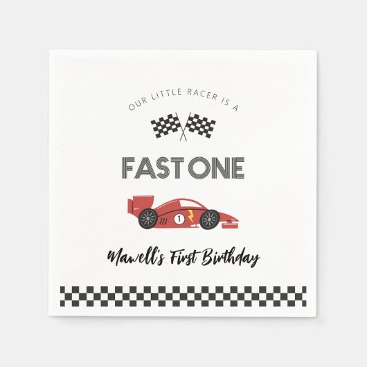 Snel één raceautoversdag servetten (Voorkant)