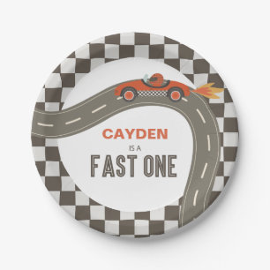 Snel één raceautoverspapieren borden papieren bordje
