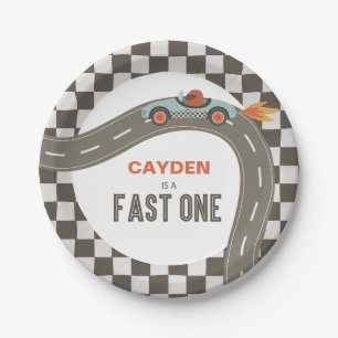 Snel één raceautoverspapieren borden papieren bordje