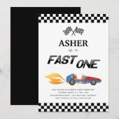 Snel één-razenkar-feest kaart (Voorkant / Achterkant)