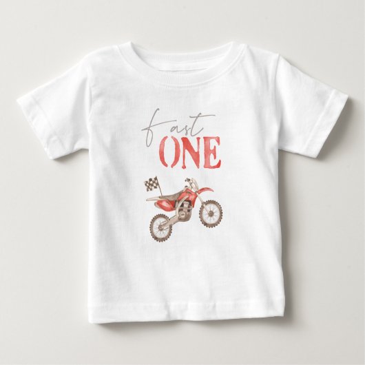 Snel Eén Rode Onroad Motorfiets Verjaardag T-shirt (Voorkant)