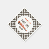 Snel Eén Rode Raceauto Verjaardag Servet (Hoek)
