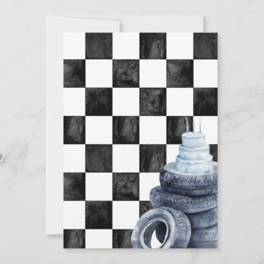 🏁 Snel een verjaardag - Start uw motoren Kaart (Achterkant)