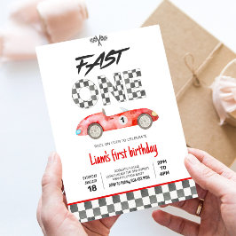 Snel EÉN Vintage Race Auto 1e Verjaardag Kaart