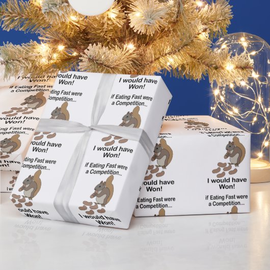 Snel Eet Eekhoorn Grappige Spreuk Cadeaupapier (Feestdagen)