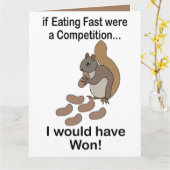 Snel Eet Eekhoorn Grappige Spreuk Kaart (Gele Bloem)