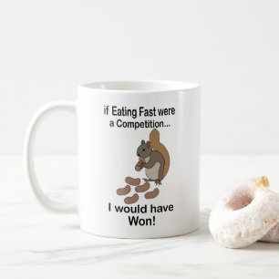 Snel Eet Eekhoorn Grappige Spreuk Koffiemok