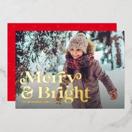 Snel en helder type één foto met Kerstmis Folie Feestdagenkaart