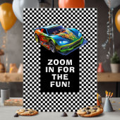 Snel en leuk race auto verjaardagsfeestje ontwerp kaart