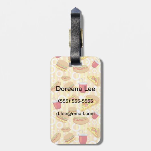 Snel eten bagagelabel (Achterkant verticaal)