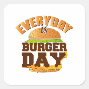 Snel eten Birmaanse kaas Funny Eat Foodie Gift Vierkante Sticker