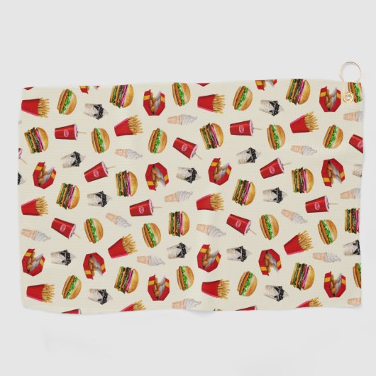 Snel eten, brandwonden, vuiligheid, zondebokken golfhanddoek (Horizontaal)