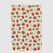 Snel eten, brandwonden, vuiligheid, zondebokken golfhanddoek (Voorkant)