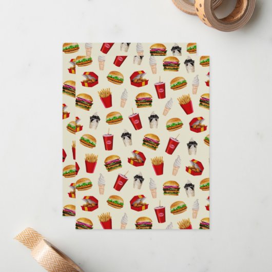 Snel eten, brandwonden, vuiligheid, zondebokken notitiekaartje (Voorkant / Achterkant in situ)