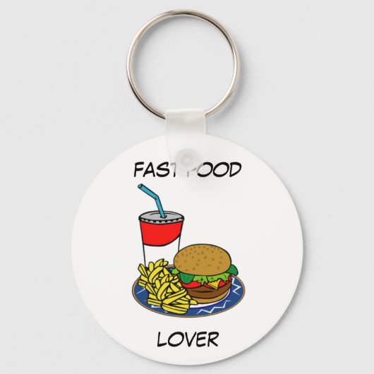 Snel eten - Burger en Vries Sleutelhanger (Voorkant)