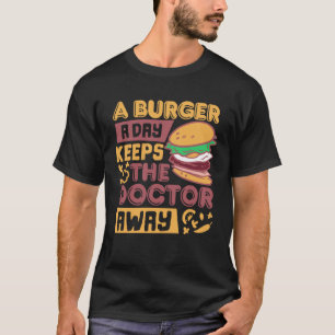 Snel eten Burger-pleisterdag door grillen T-shirt