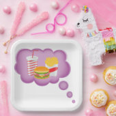 Snel eten dromen papieren bordje (Feest)