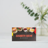 Snel eten en ruimte onderaan visitekaartje (Staand voorkant)