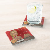 Snel eten glazen onderzetter (Schuin)