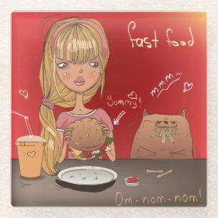 Snel eten glazen onderzetter