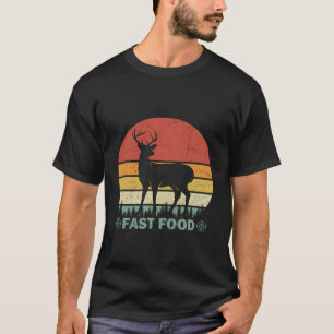 Snel eten grappige bok eland herten jagen vintage t-shirt