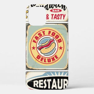 Snel eten restaurants en diners retro borden colle Case-Mate iPhone case