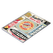 Snel eten restaurants en diners retro borden colle notitieboek (Linkerzijde)