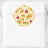 Snel eten ronde sticker (Tas)