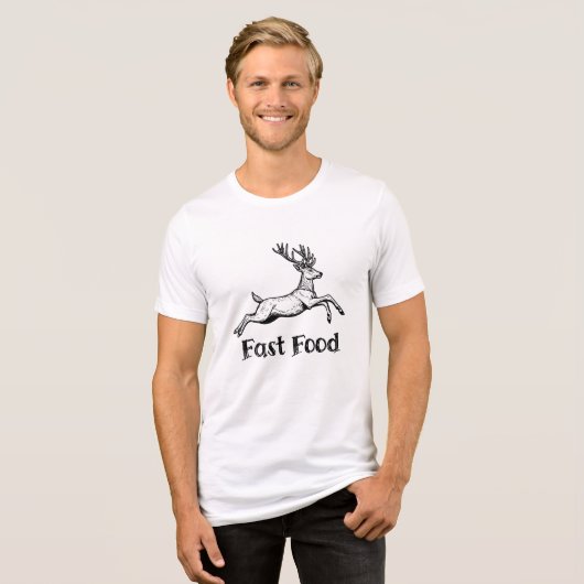 Snel eten Tri-Blend shirt (Voorkant volledig)