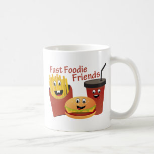 Snel feestelijke vrienden glimlachen koffiemok