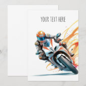 Snel fiets/Motor Kids Uitnodiging (Voorkant / Achterkant)