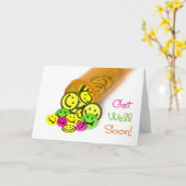 Snel gelukkig gezicht kaart (Gele Bloem)