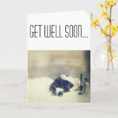 Snel gezond worden (zieke kat) kaart (Gele Bloem)