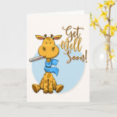 Snel Giraffe Wenskaart Kaart (Gele Bloem)