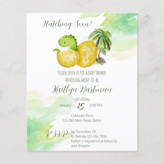 Snel groene baby dinosaurusbegroting (Voorkant)