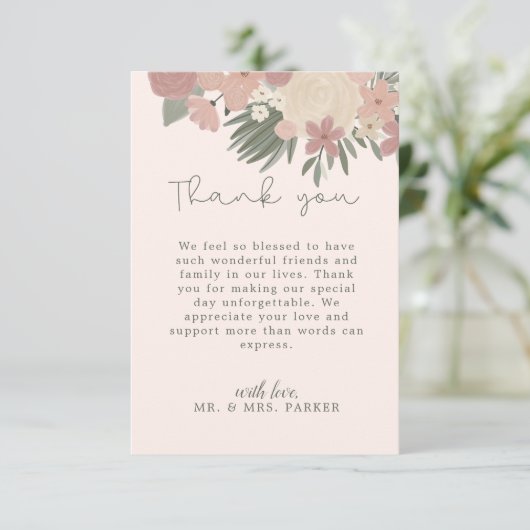 Snel handgeschreven script bericht esthetisch bedankkaart (Staand voorkant)