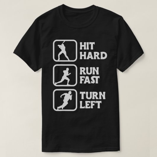 Snel hard draaien, links ontwerp Baseball-ventilat T-shirt (Design voorkant)