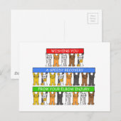 Snel herstel van elleboogletsel, Cartoon Cats. Briefkaart (Voorkant / Achterkant)