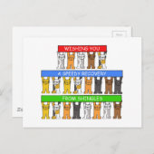 Snel herstel van Shingles, Cartoon Cats. Briefkaart (Voorkant / Achterkant)