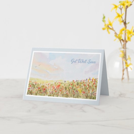 Snel Herstel Wenskaart Kaart (Gele Bloem)