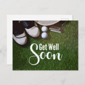 Snel hersteld met golfbal op green briefkaart (Voorkant / Achterkant)