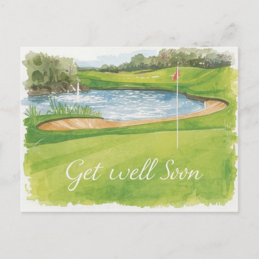 Snel hersteld op de golfbaan briefkaart (Voorkant)