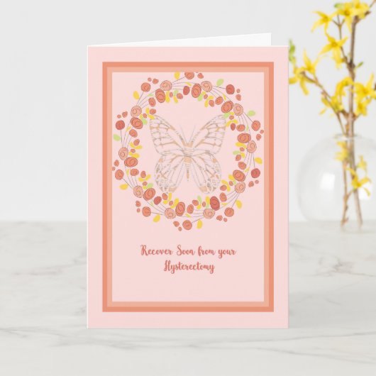 Snel herstellen van de Hysterectomie Kaart, Peach  Kaart (Gele Bloem)
