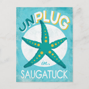 Snel in Saugatuck Starfish Beach Briefkaart
