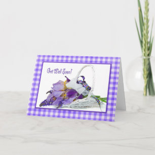 Snel Iris Bouquet op Gingham Kaart